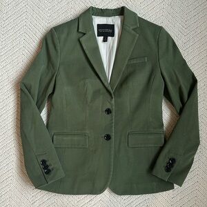 Banana Republic Long and Lean Olive Green Blazer Suit Jacket